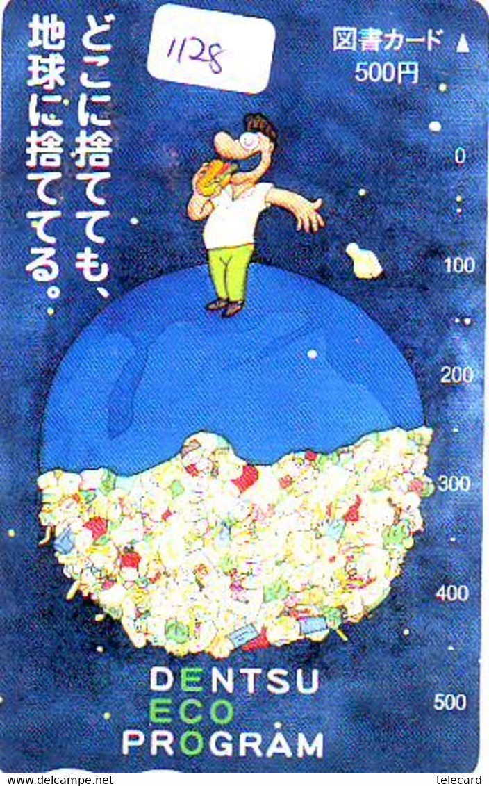 Carte Prépayée Japon  ESPACE (1128)  GLOBE * SATELLITE * TERRESTRE * MAPPEMONDE * Telefonkarte Phonecard JAPAN * - Espace