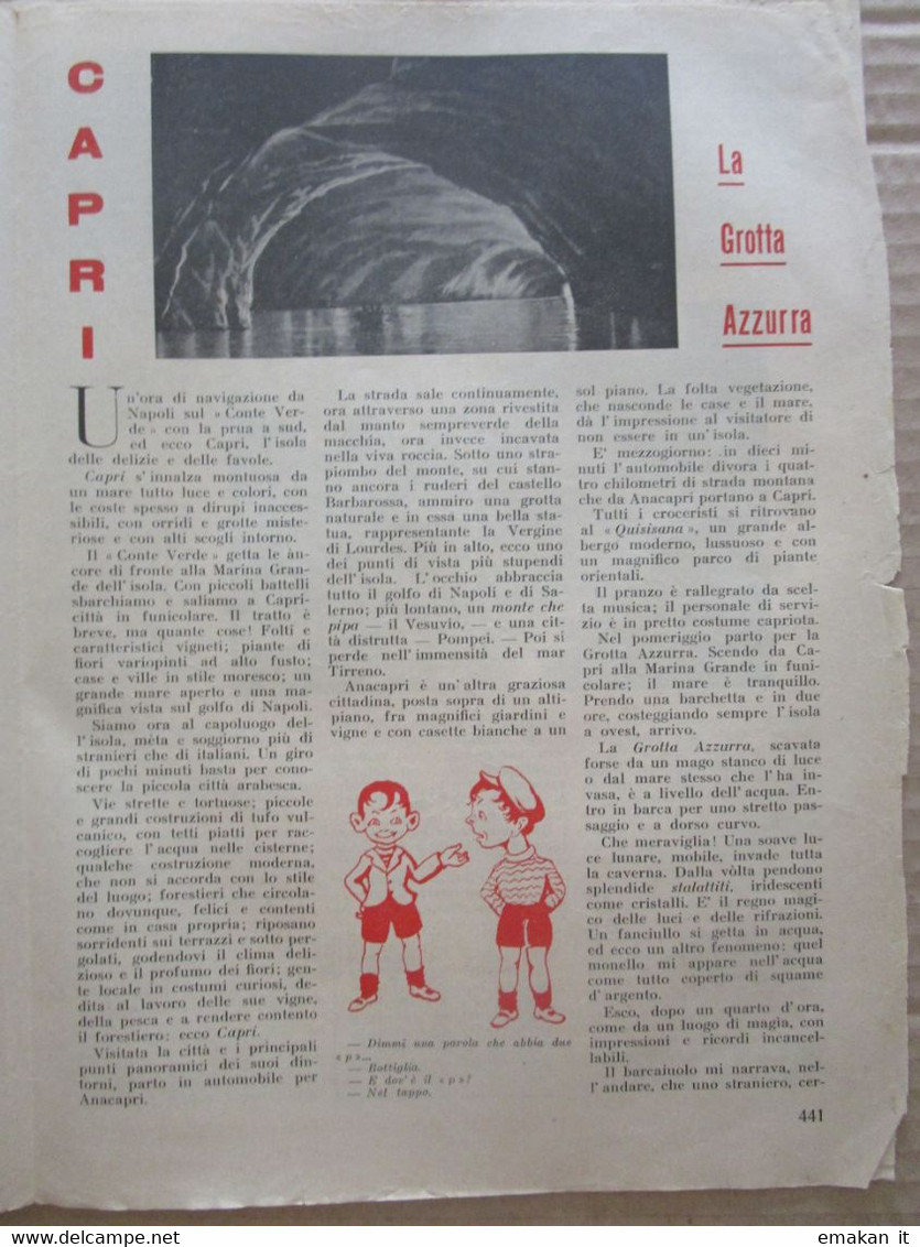 # LO SCOLARO N 28 / 1939 CORRIERE DEI PICCOLI STUDENTI / ARTICOLO CAPRI - Primeras Ediciones