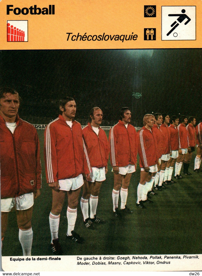 Fiche Sports: Football - L'Equipe De Tchécoslovaquie, Demi-Finaliste Coupe D'Europe 1976 - Sports