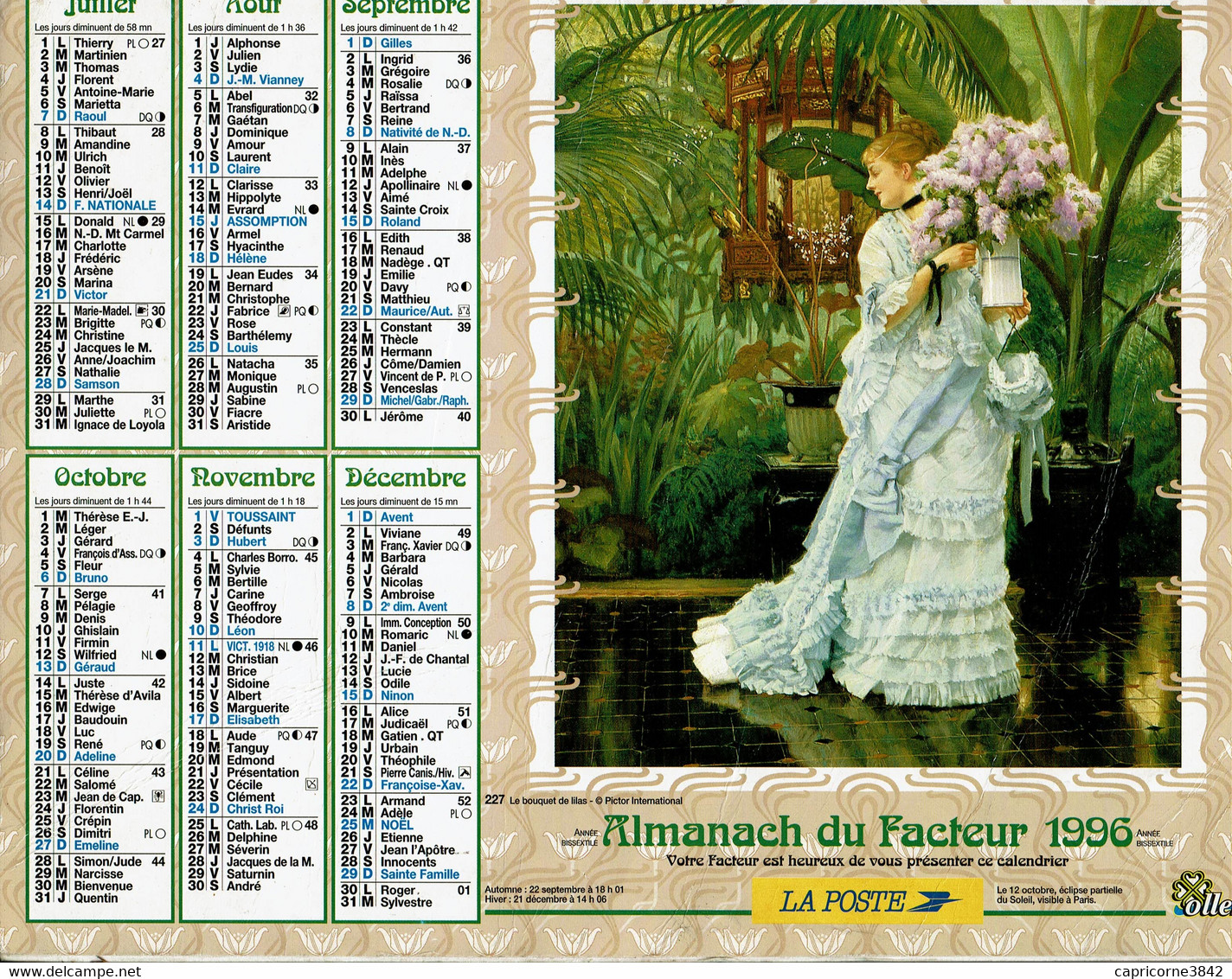 1996 - LE PRINTEMPS, œuvre D'Emile Vernon Et LE BOUQUET DE FLEURS - Editions Oller - Groot Formaat: 1991-00