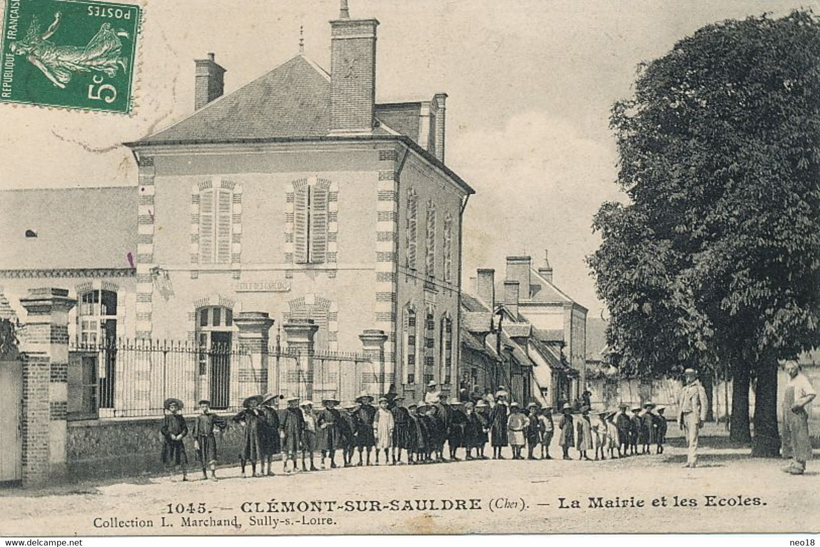 Clémont Sur Sauldre  Mairie  Ecoles Edit Marchand  Instituteur  Cachet Train . Envoi Mlle Brisses Institutrice Binas 41 - Clémont