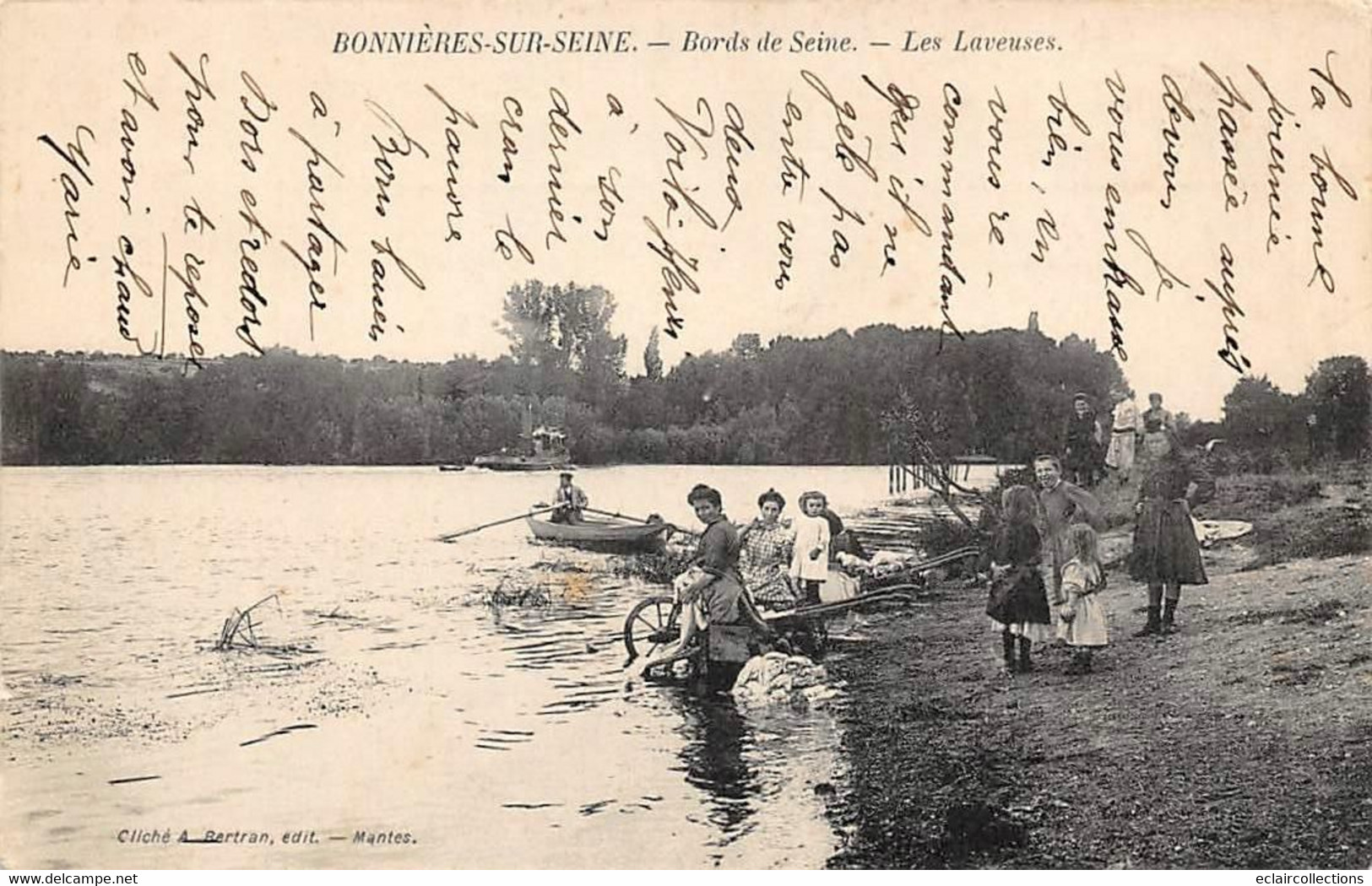 Bonnières Sur Seine         78           Bords De Seine. Les Laveuses          (voir Scan) - Bonnieres Sur Seine