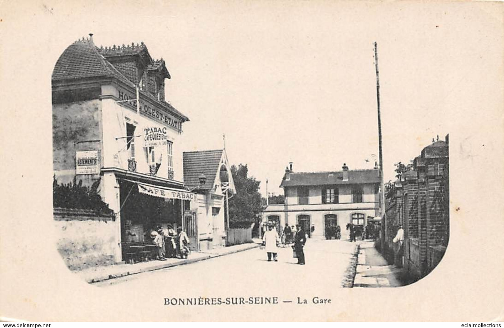 Bonnières Sur Seine         78            La Gare Et Hôtel De L'Ouest        (voir Scan) - Bonnieres Sur Seine