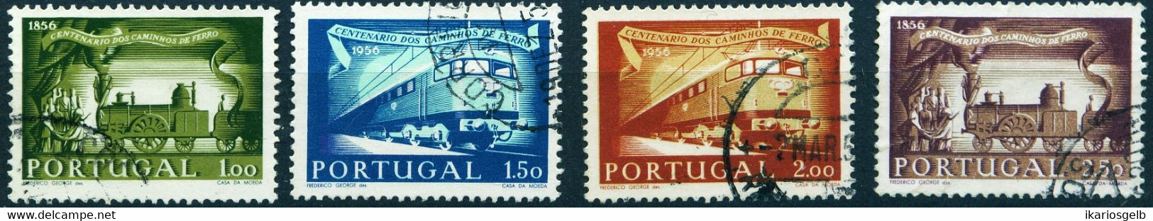 PORTUGAL 1956 Michel-# 850-53 " Eisenbahn -Satz Kpl"  Michel 6 € - Sonstige & Ohne Zuordnung