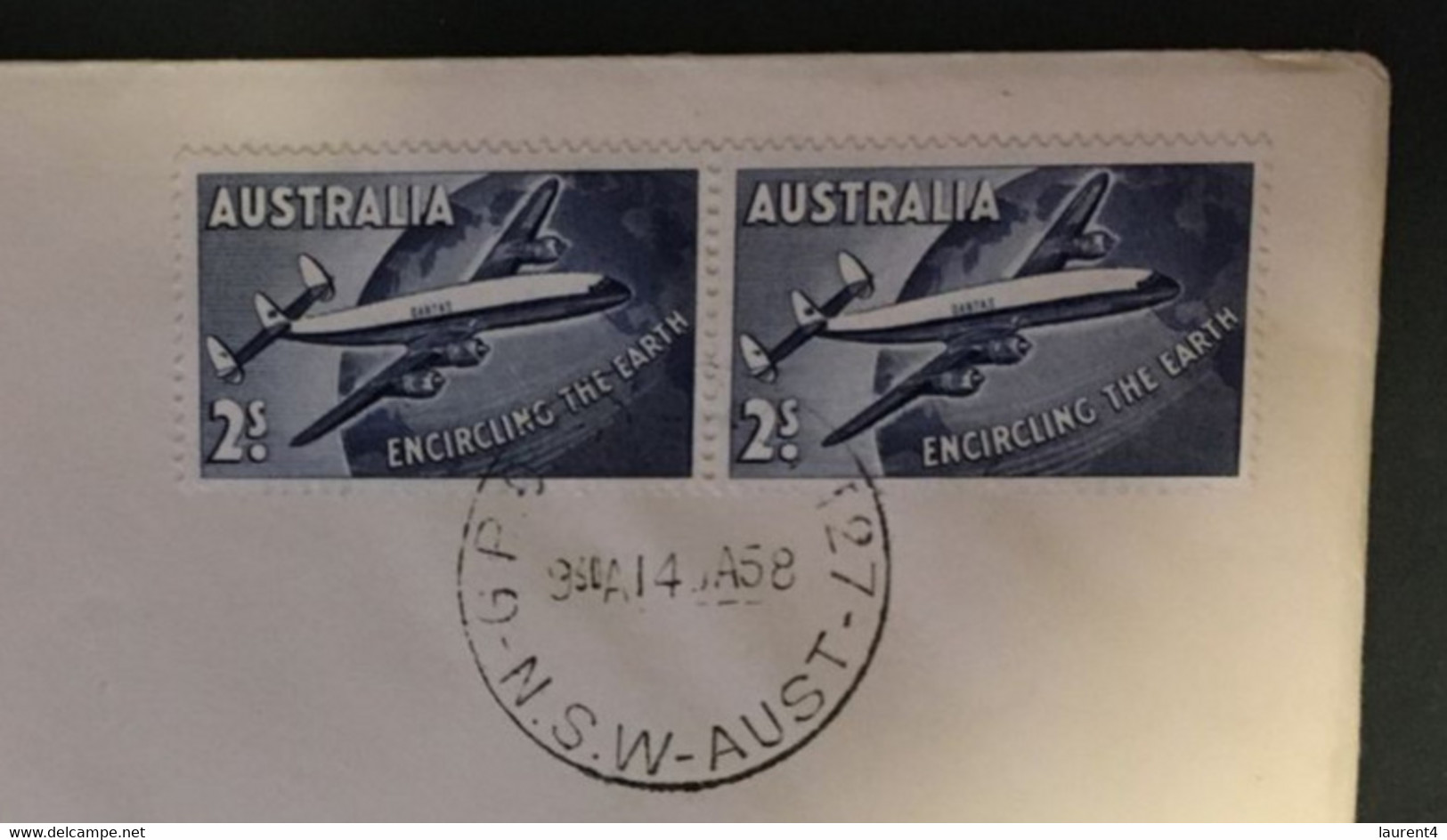 (CC 19) Australia FDC Cover - First Flight Round The World - 1958 - QANTAS - First Flight Covers