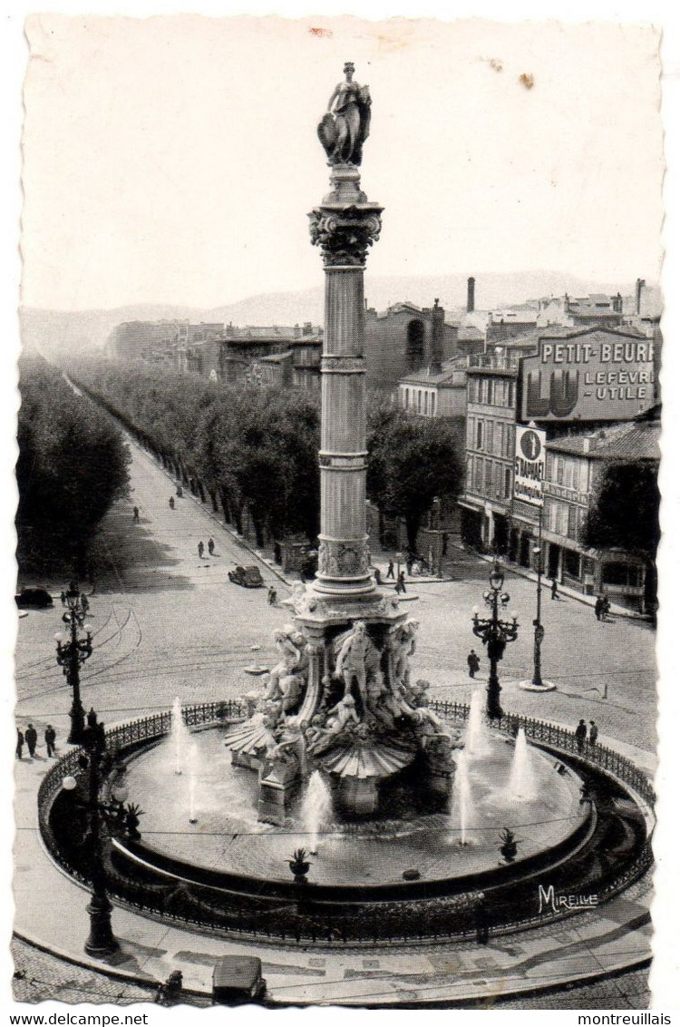 CPA, MARSEILLE, (13), Place Castellane, Fontaine Contini Et Avenuer Du Prado, écrite, Non Timbrée - Cinq Avenues, Chave, Blancarde, Chutes Lavies