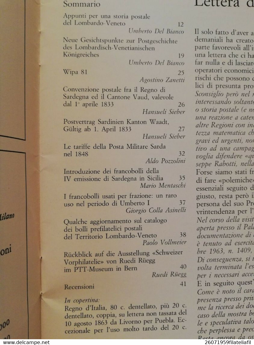 CURSORES RIVISTA DI STORIA POSTALE N. 3 ANNO I GIUGNO 1981..IL QUARTO NUMERO - Italian (from 1941)