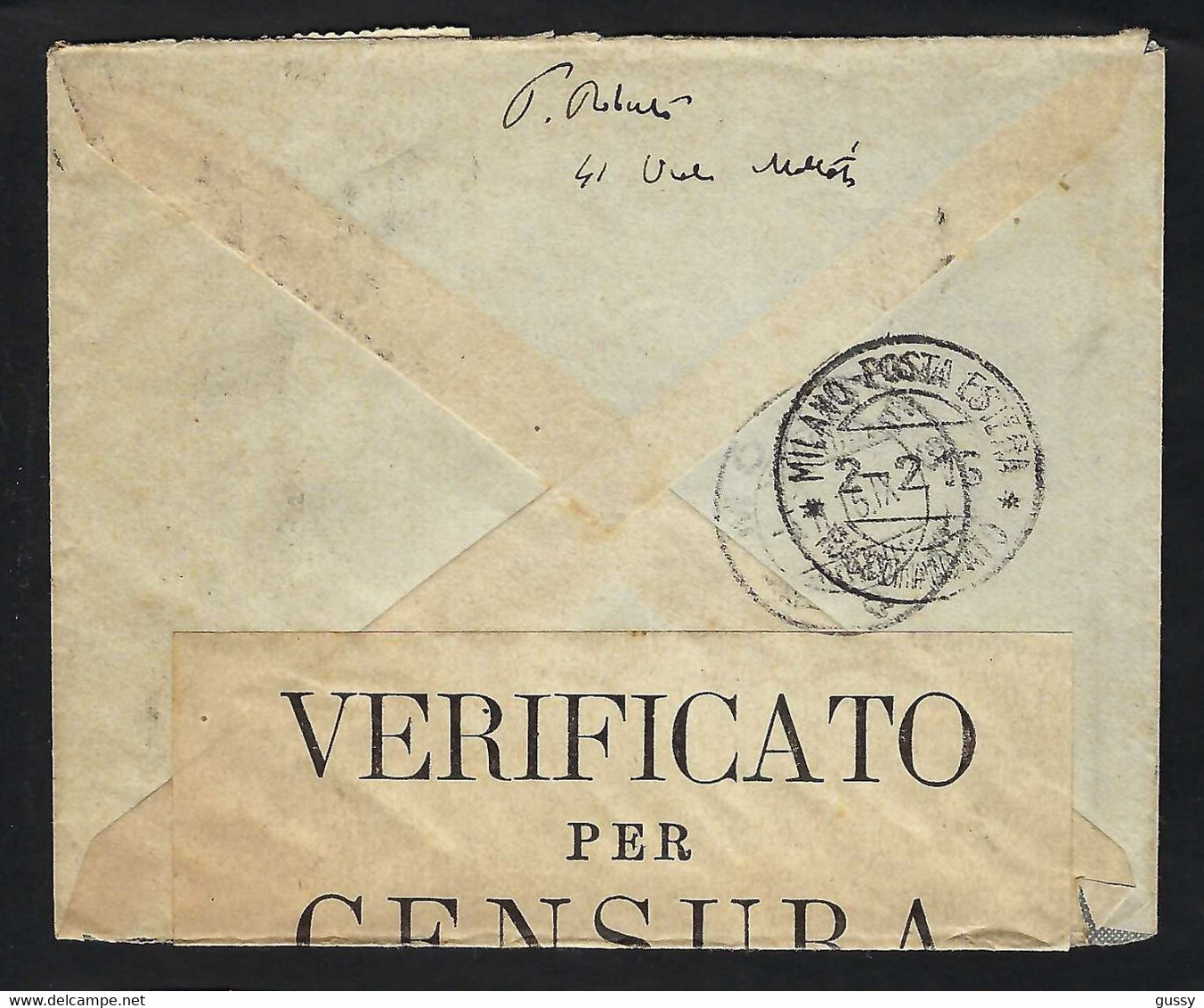 ITALIE 1916:  LSC Rec. Pour La Suisse. Affr. De 50c Et Cachet De Censure Italienne - Storia Postale