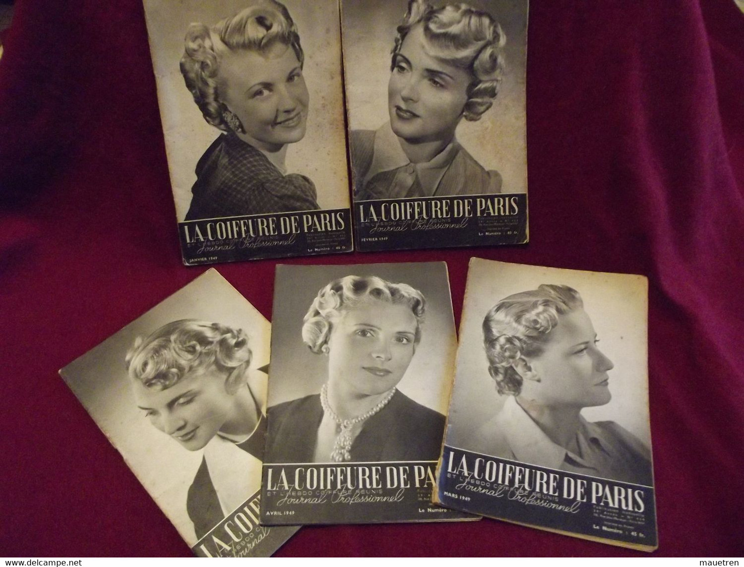 5 N° DE "LA COIFFURE DE PARIS " Journal Professionnel  1949 - Magazines