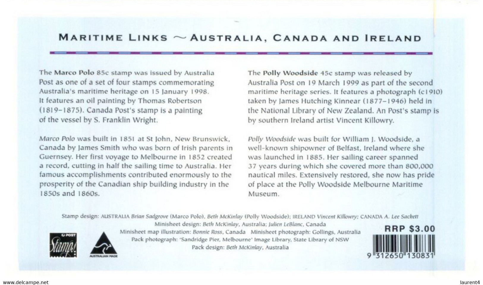 (CC 24) Australia Maritime Link - Presentation Pack - Polly Woodside & Marcopolo (2 Mint M/s) - Other & Unclassified