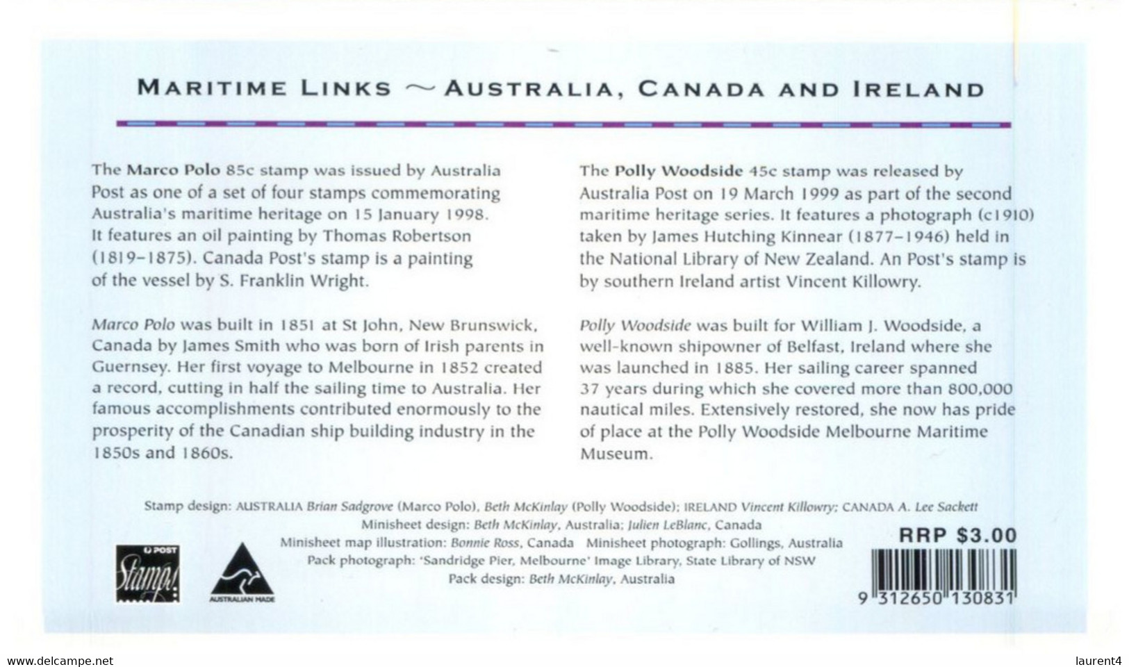 (CC 24) Australia Maritime Link - Presentation Pack - Polly Woodside & Marcopolo (2 Mint M/s) - Autres & Non Classés