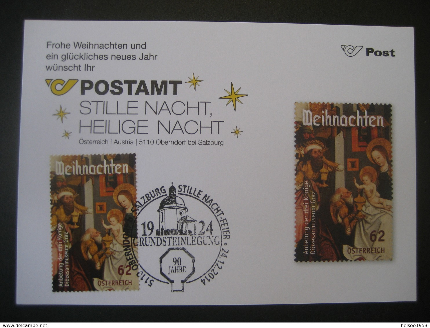Österreich- Oberndorf 24.12.2014 Stille Nacht Feier Postamt Stille Nacht, Heilige Nacht - Lettres & Documents