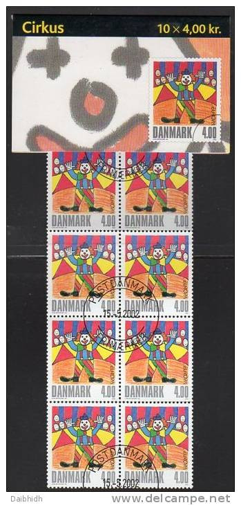 DENMARK 2002 Europa: Circus 40Kr And 50Kr Booklets S122-23 With Cancelled Stamps. Michel 1310MH And MH64, SG SB222-23 - Libretti