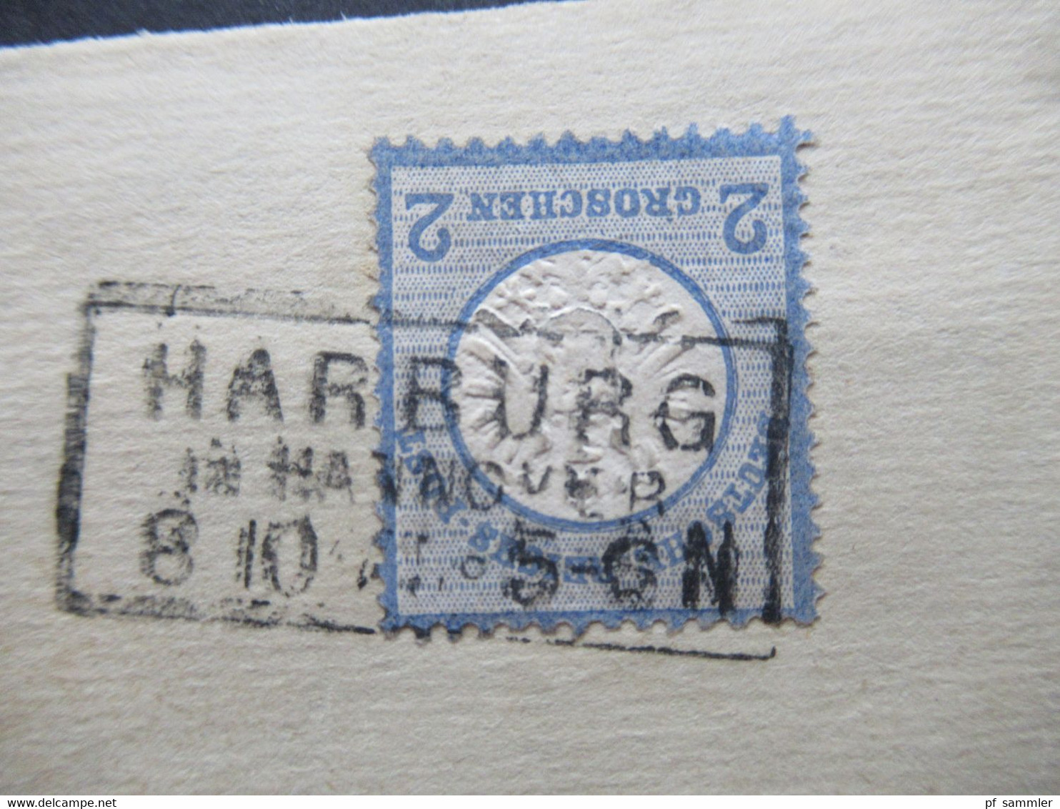DR Großer Brustschild Nr. 20 Auf Großem Briefstück Mit Stempel Ra3 Harburg In Hannover Nach Bremervörde.Nachverwendung - Briefe U. Dokumente