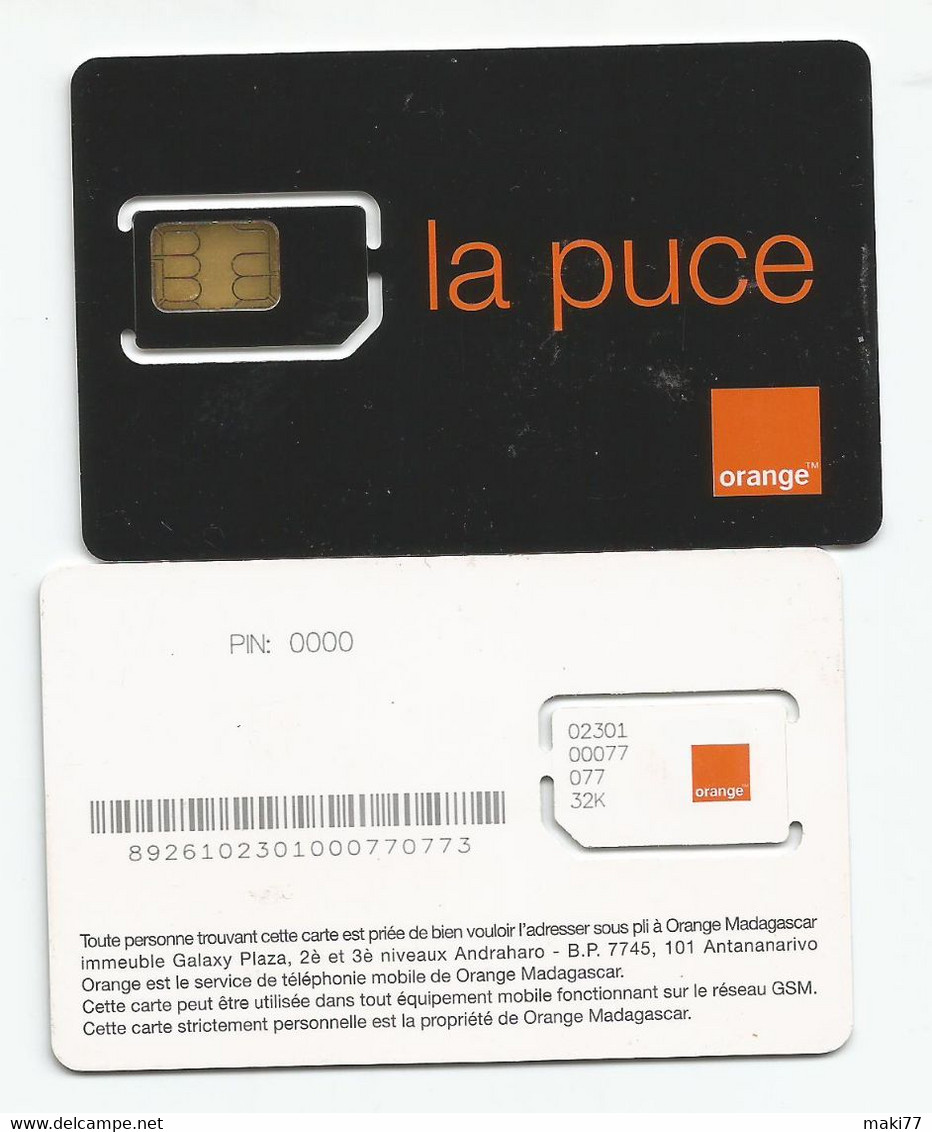 Madagascar Malagasy TRES TRES RARE NOIRE  Carte SIM NEUVE  /  VERY SCARCE BLACK  NEW SIM Card ORANGE MADAGASCAR - Madagascar