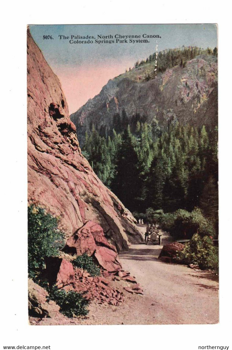 COLRADO SPRINGS, Colorado, USA, The Palisades, North Cheyenne Canyon, Colorado Springs Park Sys. Pre-1920 Postcard - Colorado Springs