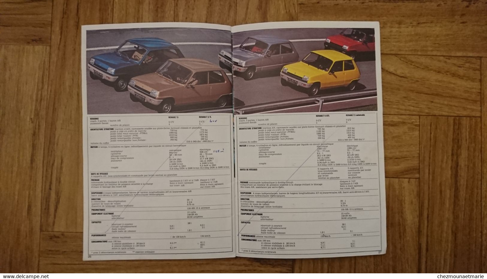 VOITURE RENAULT 5 ANNEE MODELES 1979 - LIVRET DE 31 PAGES FOURNI PAR REGIE A BOULOGNE