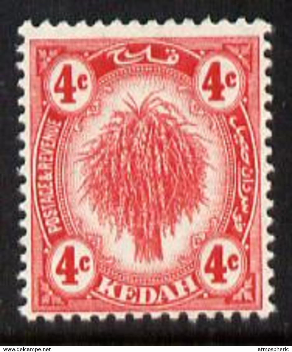 Malaya - Kedah 1919-21 Sheaf Of Rice 4c Red MCA U/M SG21 - Kedah