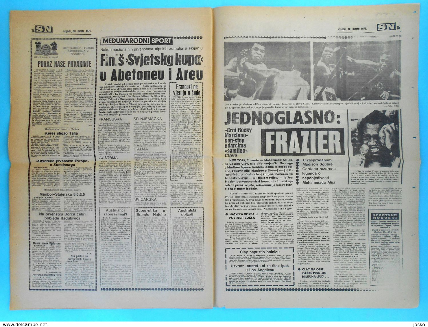 MUHAMMAD ALI Vs JOE FRAZIER 1971 (Fight Of The Century) - Yugoslav Sports Newspaper (1971) * Boxe Boxeo Boxen Pugilato - Bücher