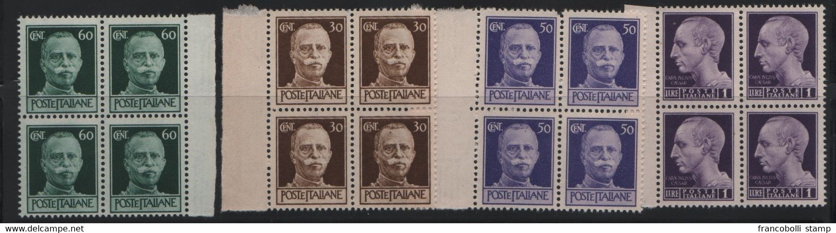 1944 Luogotenenza Emissione Di Roma Serie Cpl MNH Quartina - Mint/hinged