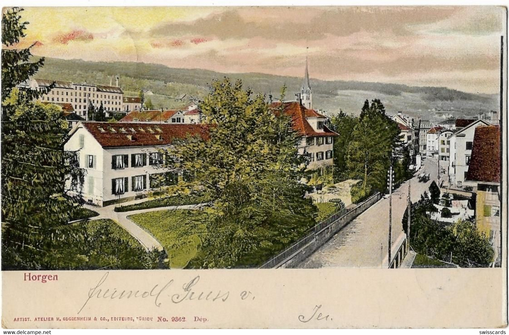 HORGEN: Dorfpassage Coloriert 1904 - Dorf