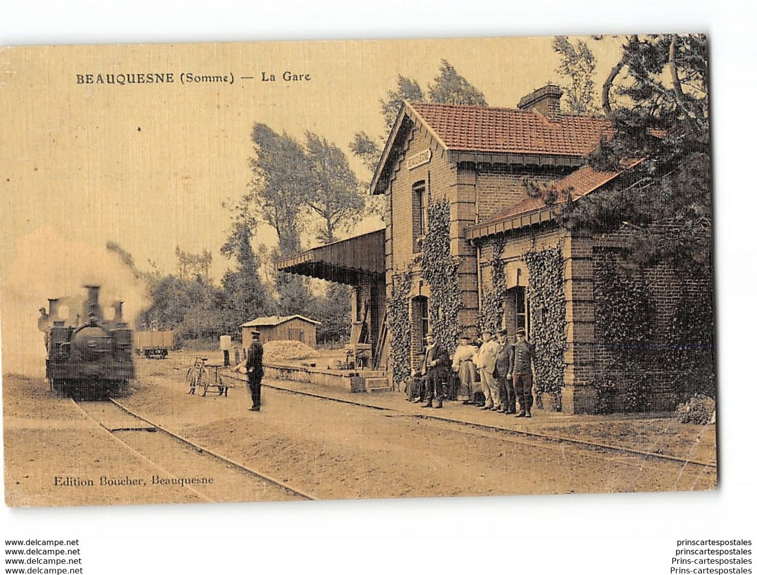 CPA 80 Beauquesne La Gare Et Le Train Tramway - Beauquesne