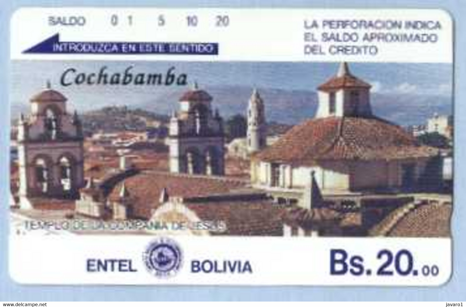 BOLIVIA : BOLTE02 Bs  20 Cochabamba /Grey Rev. USED - Bolivien