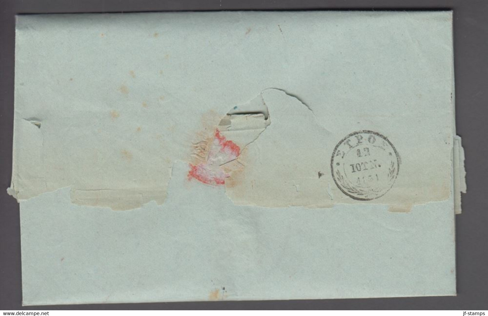 1851. GREECE Prefil Cover Dated 1851. Cancelled. () - JF412394 - ...-1861 Vorphilatelie