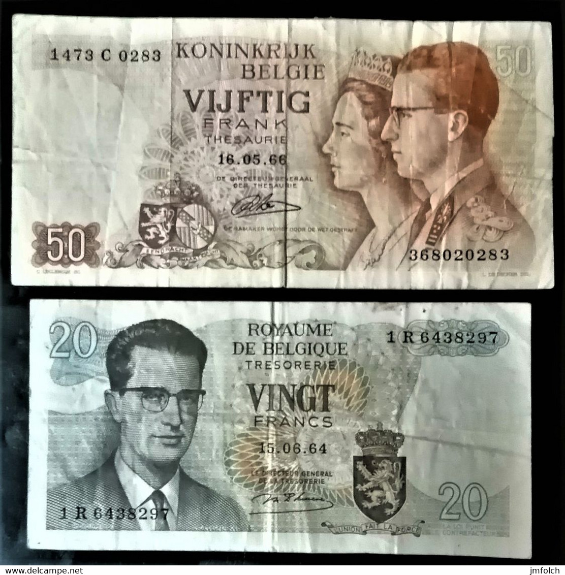 DOS BILLETES DE BELGICA: DE 50 Y 20 FRANCOS - Andere & Zonder Classificatie