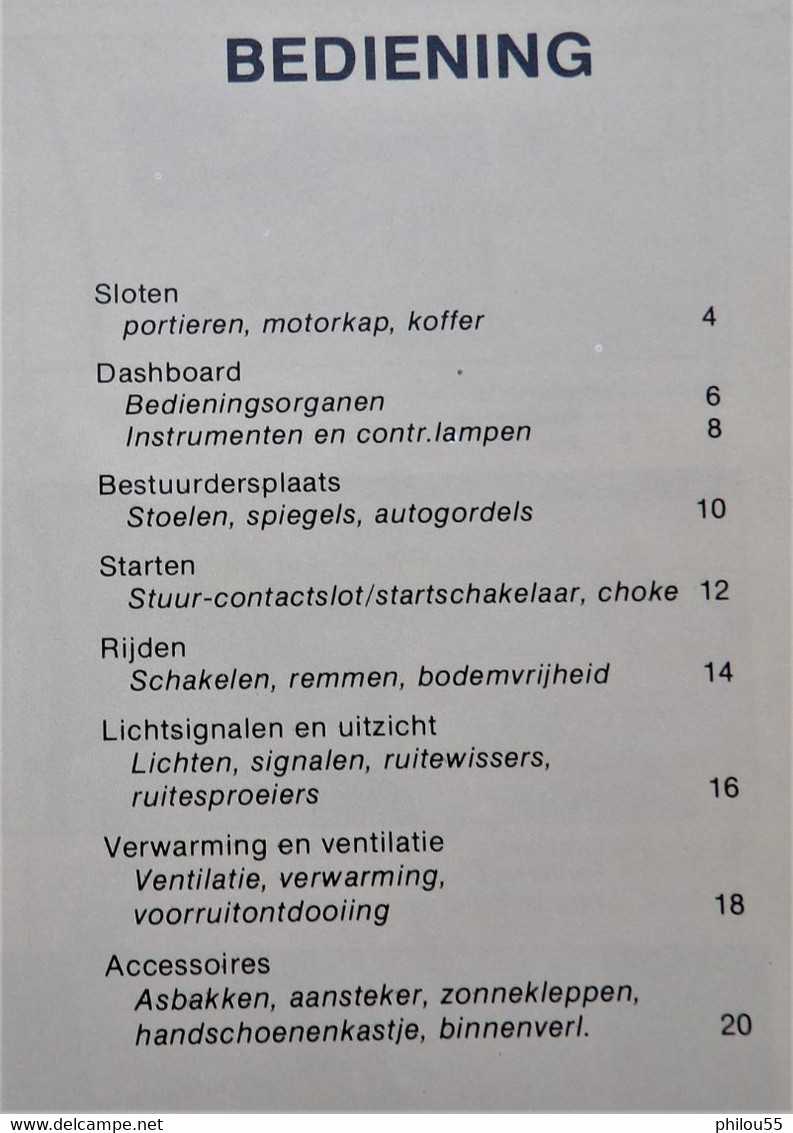 Livret  Instructieboekje CITROEN GSA 1981