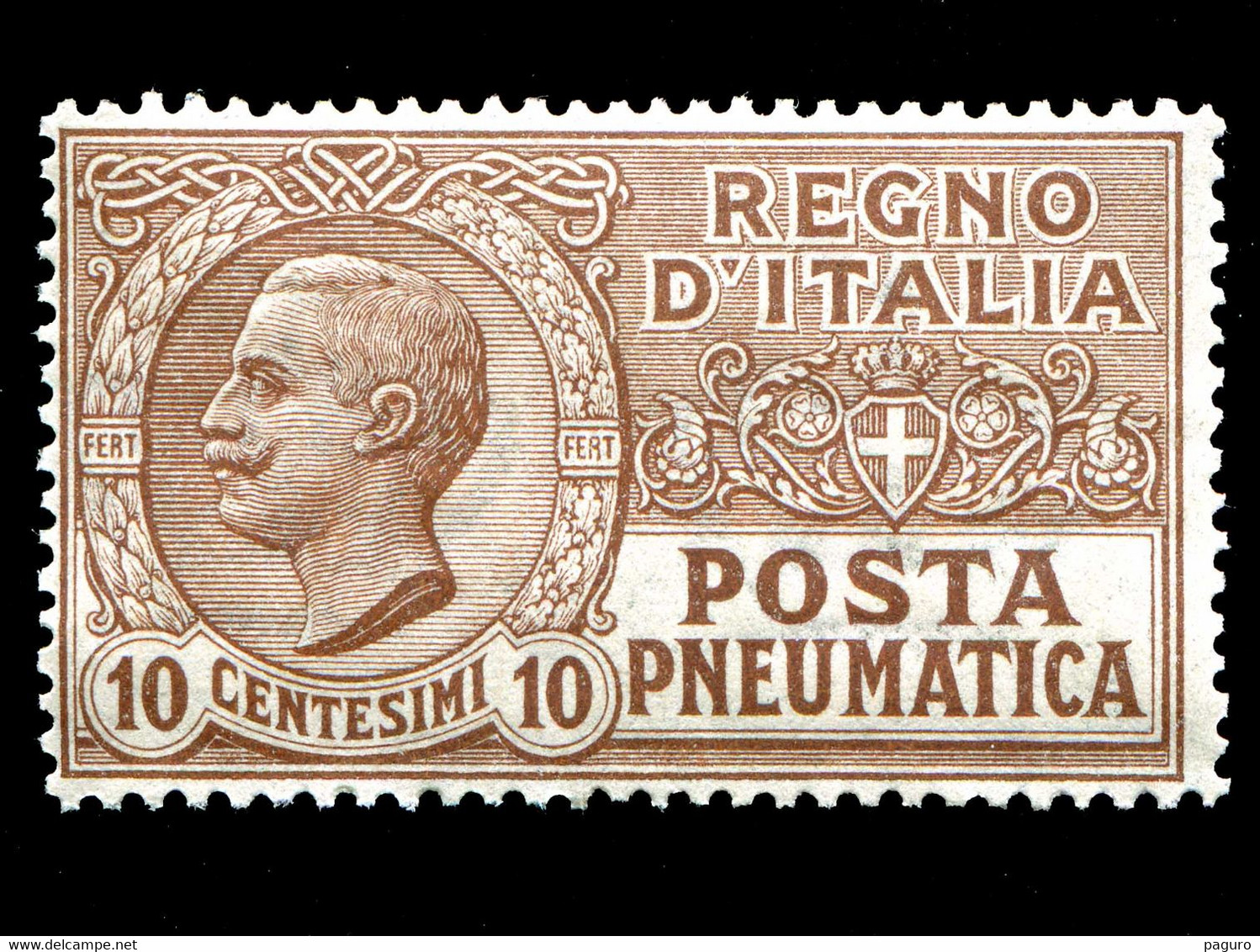 REGNO Posta Pneumatica 1913 Valore 10c. MNH** Bruno   MNH ** Integro - Correo Neumático