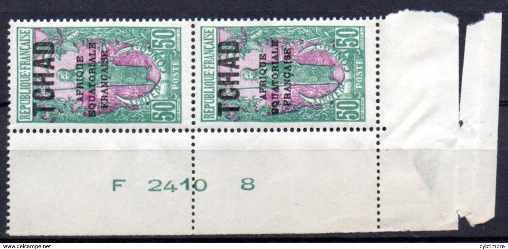 Tchad: Yvert N° 40**; MNH; La Paire Bord De Feuille Avec Inscriptions Marginales - Ungebraucht