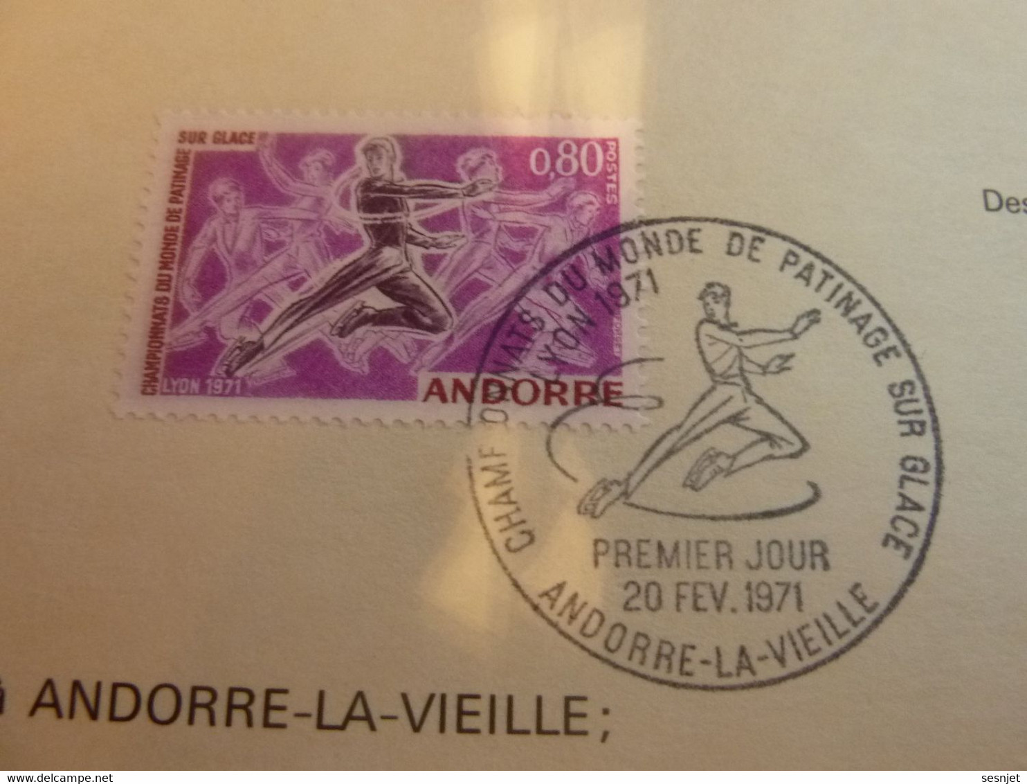 Andorre-la-Vieille - Championnat Du Monde De Patinage Sur Glace - Lyon 1971 - - Covers & Documents