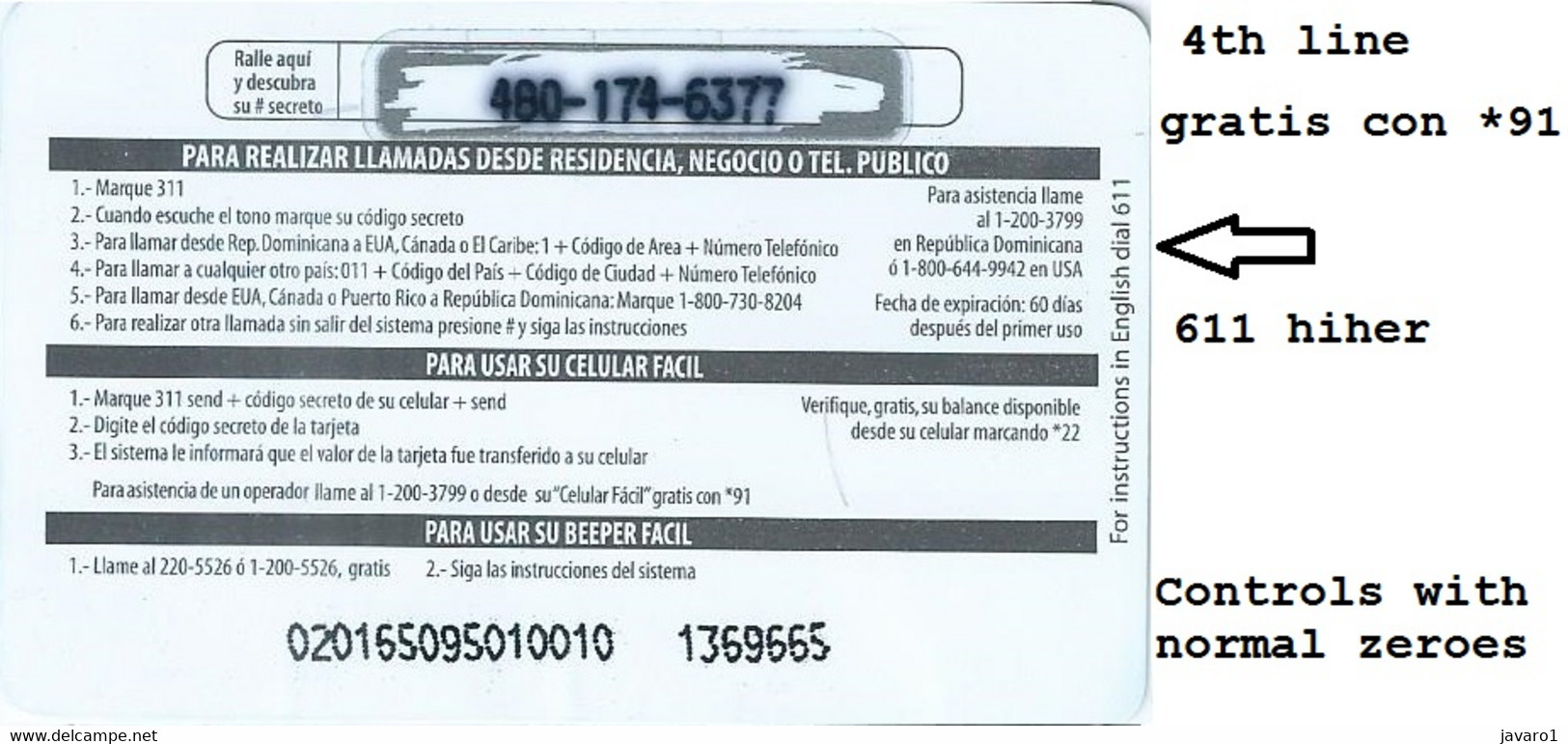 CODETEL-KEYBOARD : K01.K RD$ 25 *91 USED Exp: 60 DIAS - Dominicaine