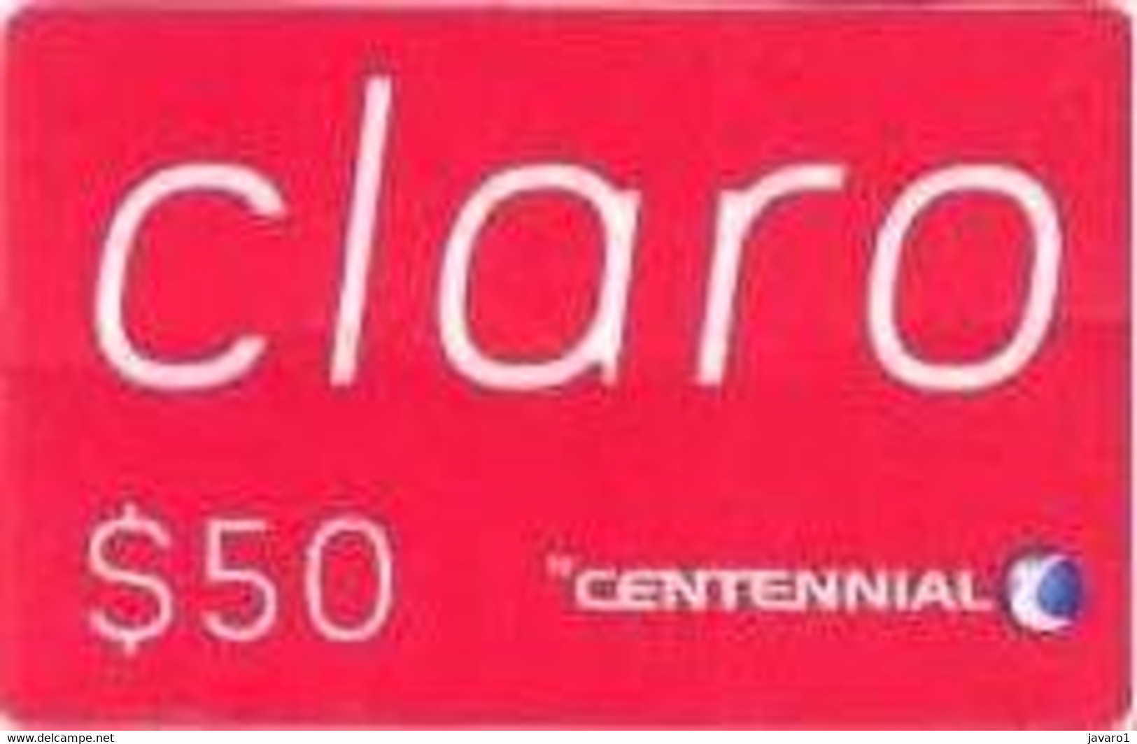 CENTENNIAL : DCE05 $50 CLARO RED USED - Dominicaanse Republiek