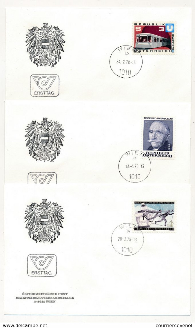 AUTRICHE - Lot De 12 Enveloppes FDC Année 1978 - WIEN - Parfait état - FDC