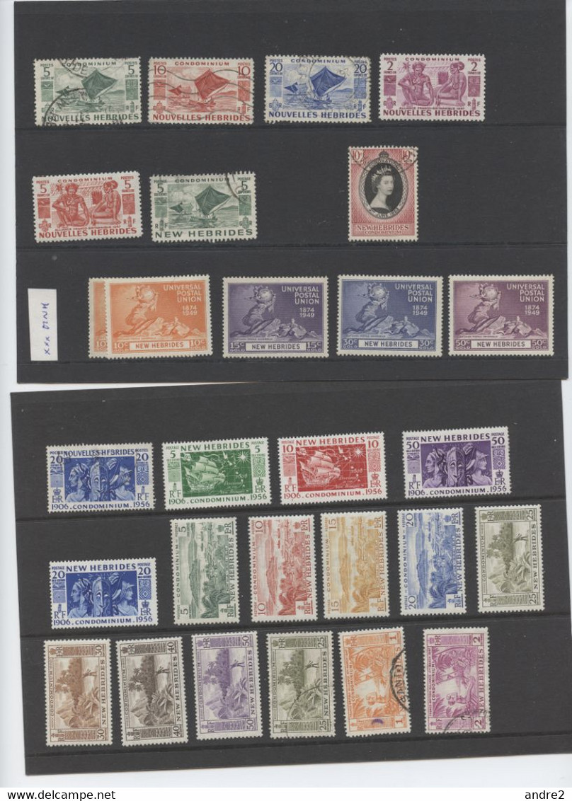 Nouvelles Hébrides - New Hebrides 1908 - 1974 Collection  *** MNH ( See Scans ) , * MH Et Oblitérés - Collections, Lots & Séries