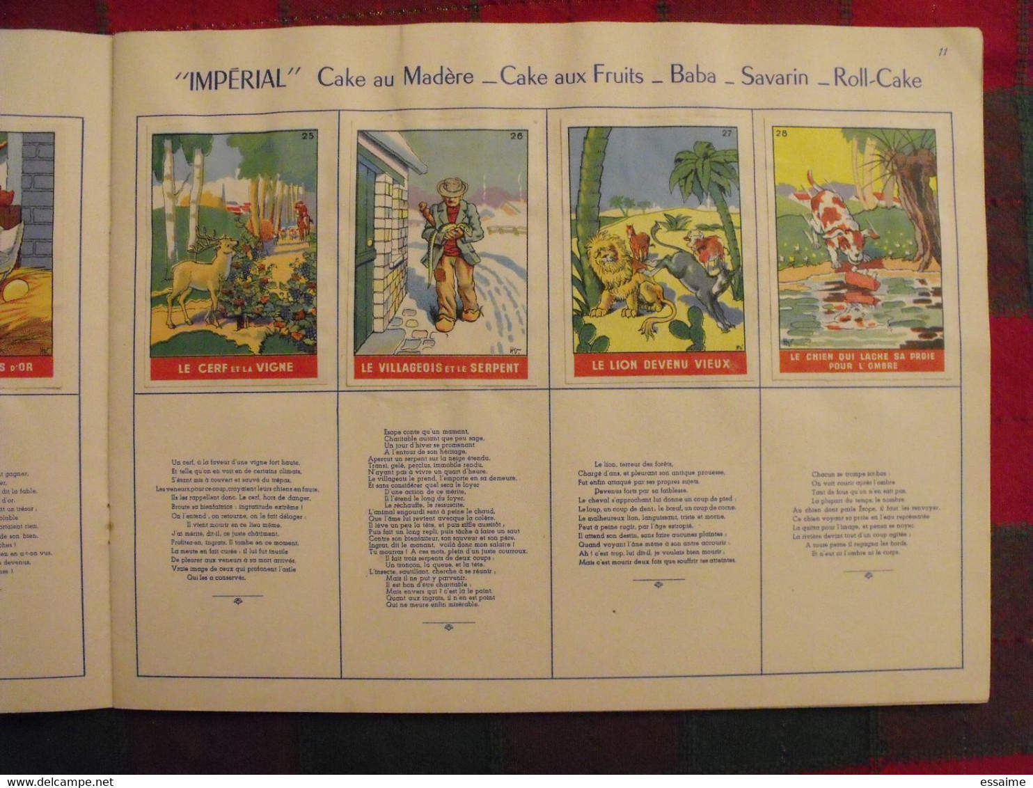 album d'images Fables de La Fontaine. flan entremets Impérial. contient 32/96 images. vers 1960. lot 2