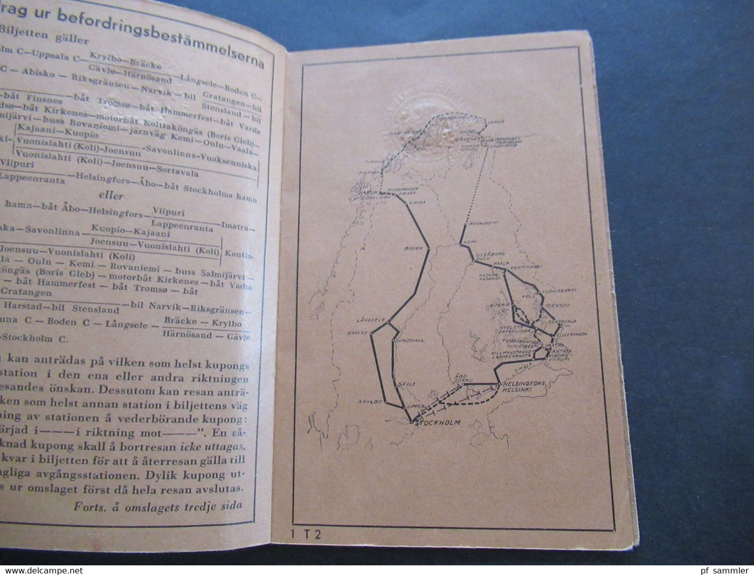 Schweden 1939 Rundtur T2 Bodens Central Nordisk Rundresetrafik Rundreise Ticket Ab Stockholm Zug / Schiff?? - Europe
