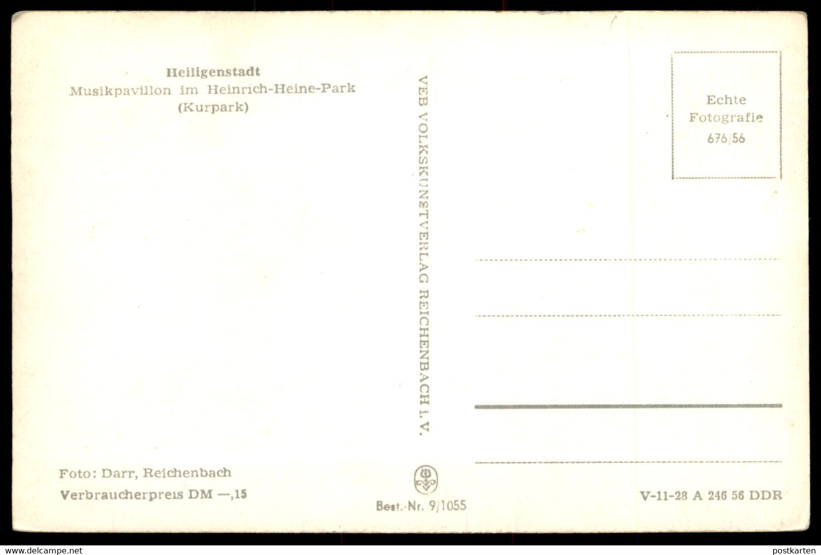 ALTE POSTKARTE HEILIGENSTADT MUSIKPAVILLON IM HEINRICH HEINE PARK KURPARK PAVILLON THÜRINGEN Ansichtskarte Postcard - Heiligenstadt