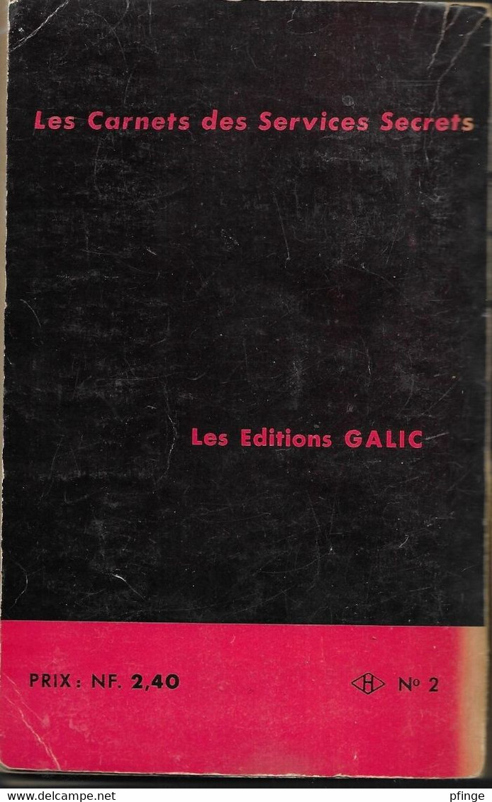 Passage De Nuit Par J. K. Robbie - Les Carnets Des Services Secrets N°2 - Editions Galic - 1961 - Sonstige & Ohne Zuordnung