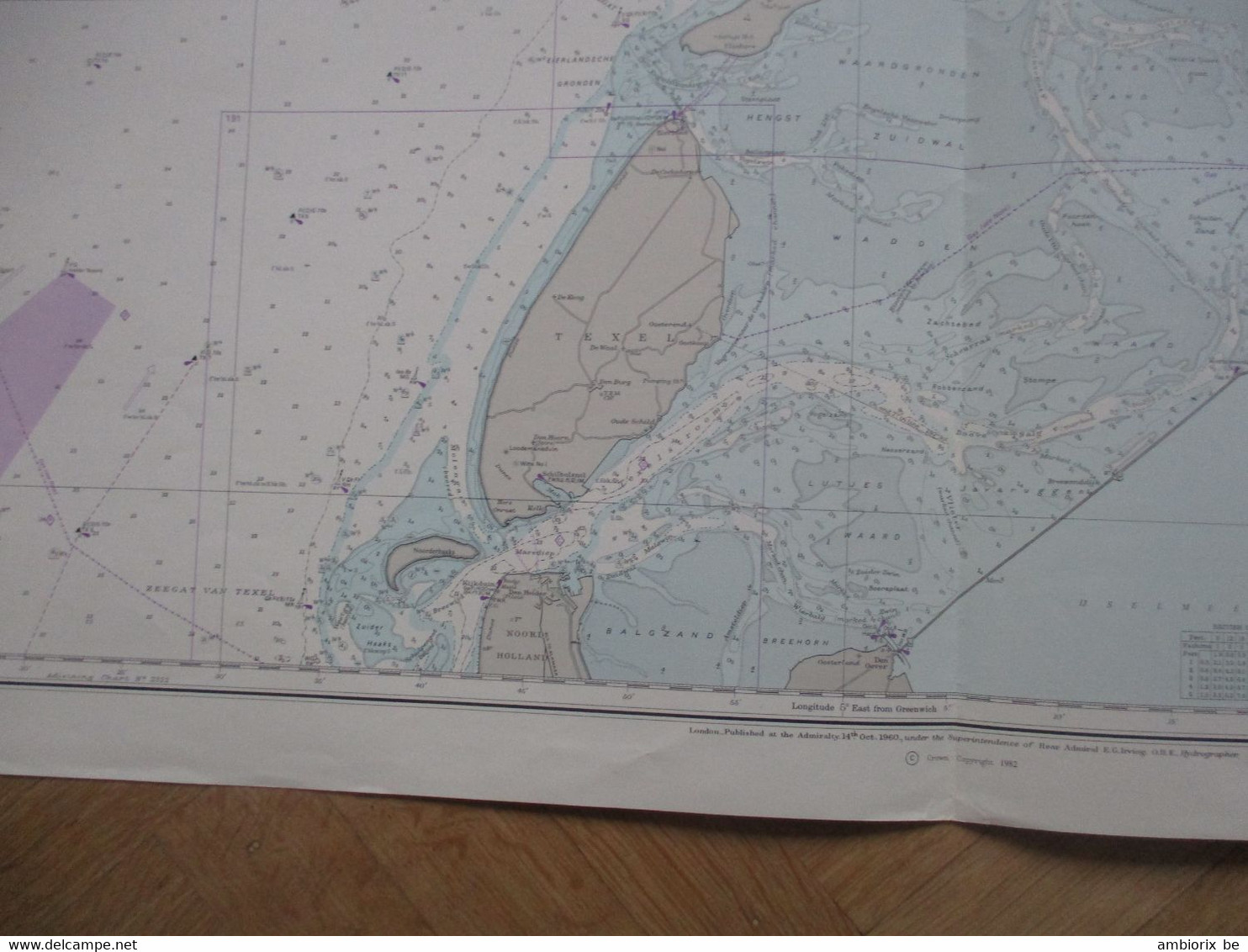 North Sea - Zeegat Van Texel To Friesche - Carte Marine - 1982; Around The Islands Of Terschelling, Ameland, Vlieland, - Cartes Marines