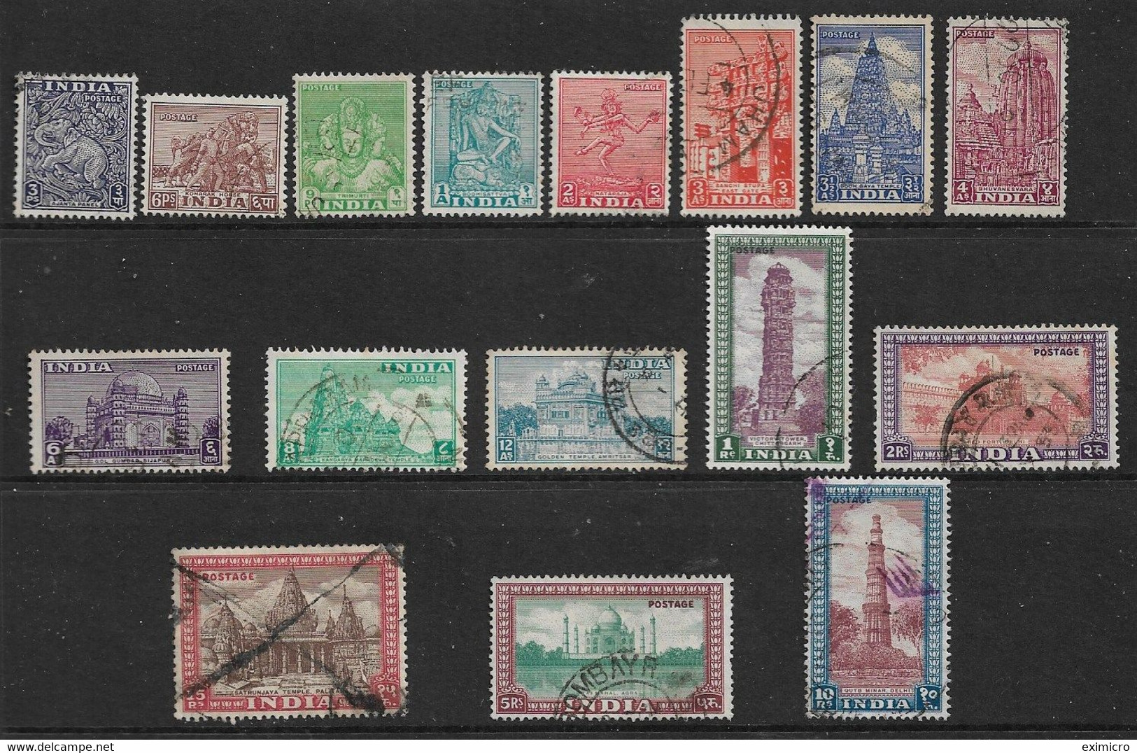 INDIA 1949 - 1952 SET SG 309/324 USED Cat £50 - Used Stamps