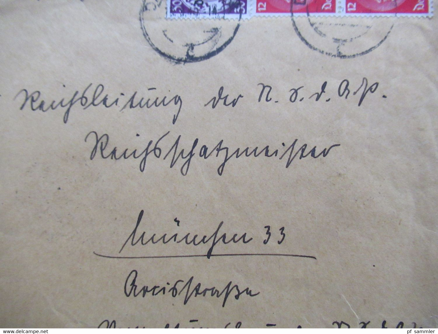 3.Reich 1940 Danzig Einschreiben Danzig Oliva 00768 An Die Reichsleitung Der NSDAP In München Mit 2 Ank. Stempel - Covers & Documents