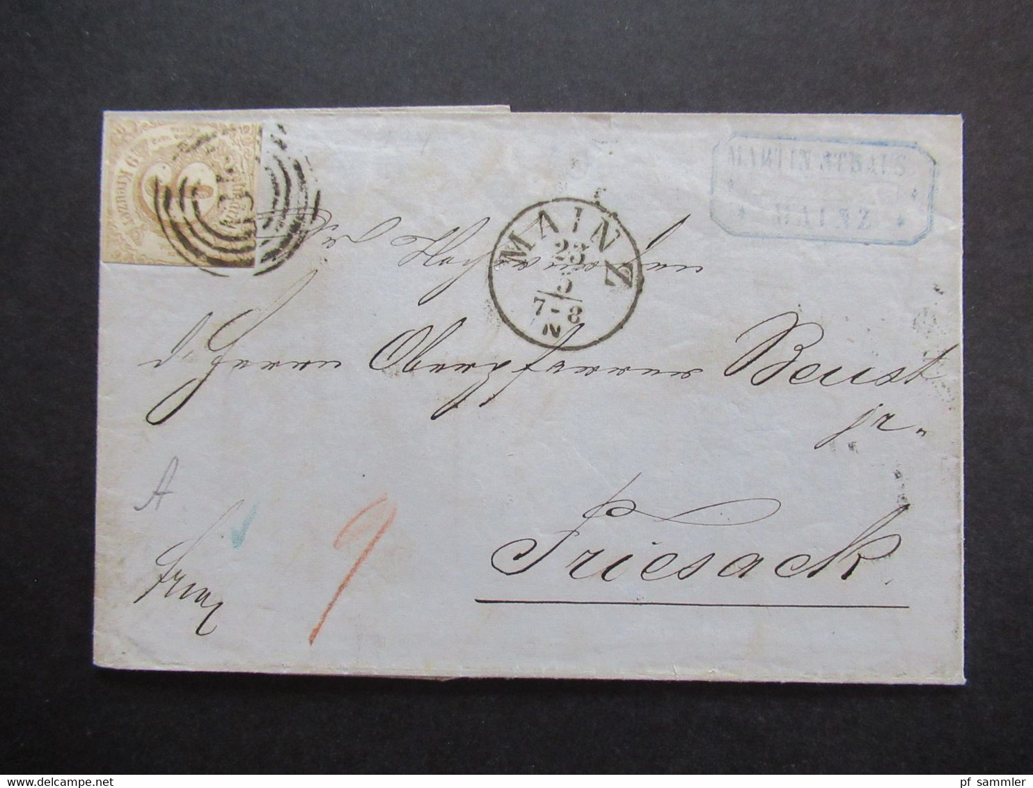 AD Thurn Und Taxis 23.5.1865 Nr. 34 II EF K1 Mailz Und NS 134 (?!) Gedruckte Rechnung Von Martin Straus - Lettres & Documents