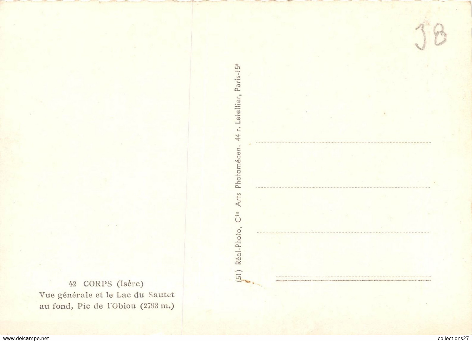 38-CORPS- VUE GENERALE ET LE LAC DU SAUTET AU FOND PIC DE L'OBIOU - Corps