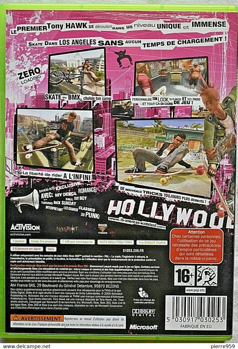 Tony Hawk's Américan Wasteland - XBOX -PAL - EUR - BibC - Xbox 360