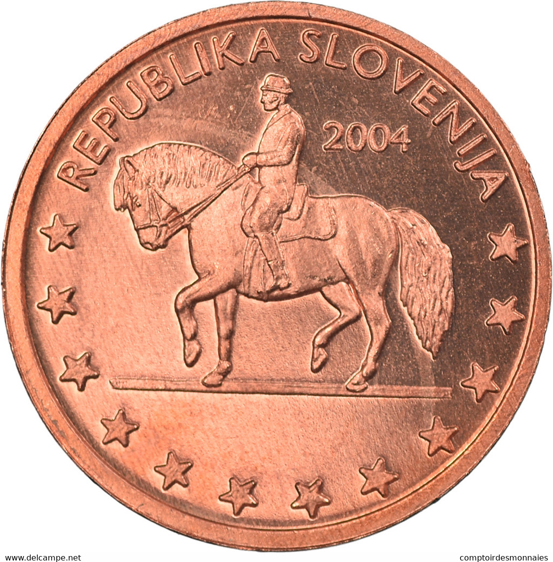 Slovénie, Euro Cent, 2004, Unofficial Private Coin, FDC, Copper Plated Steel - Privatentwürfe