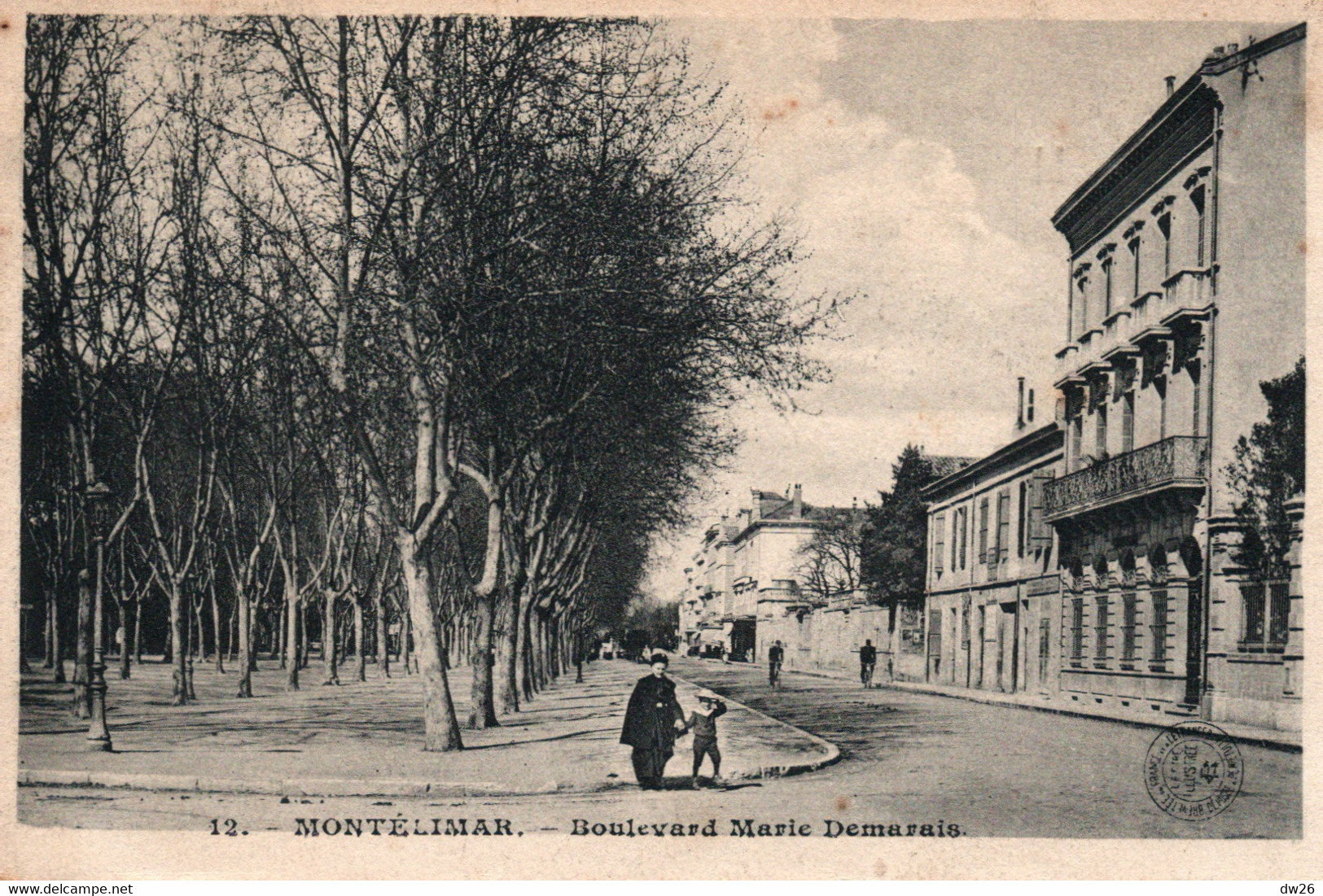 Montélimar, Boulevard Marie Demarais (Marre Desmarais) Près Du Parc - Carte N° 12 - Montelimar