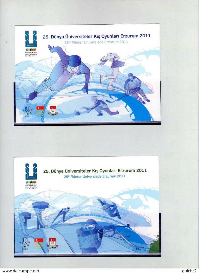 Türkey Erzurum 2011 Wintersport Präsentationmappe Mit Dem Seltenen Block Michel N° 76 Ungez. Sowie Block 75 ** Und FDC - Altri & Non Classificati